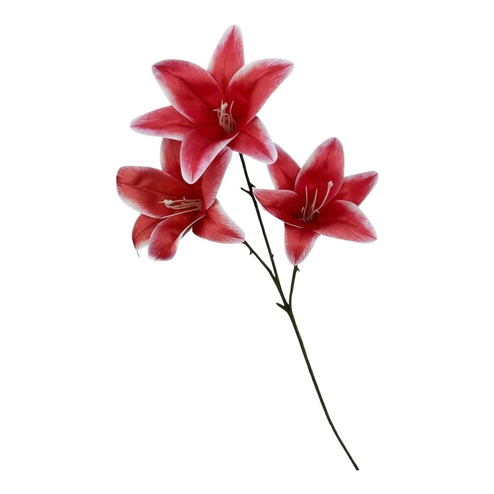 3 Heads Artificial Lilis DIY Flower Floral Arrangement Fake Flowers Realistic Plastic Artificial Flowers Photography Props