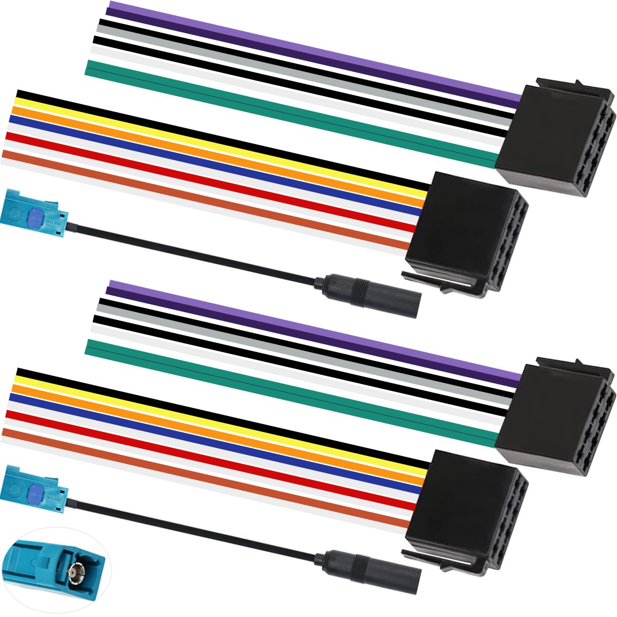 

DAOKAI ISO Car Radio Stereo Wiring Harness Adapter Universal 8+8Pin CD Player Receiver Replacement