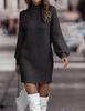 Autumn and winter new European and American turtleneck sweater women's long-sleeved knitted sweater dress women's clothing