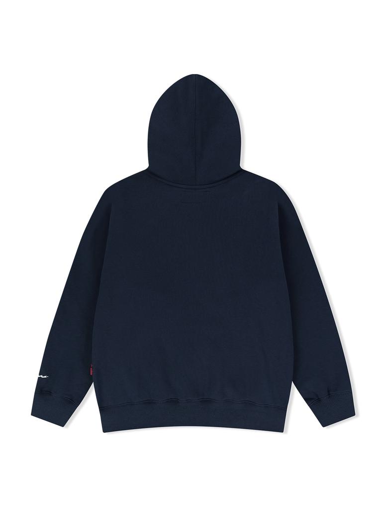 Yeseyesee Y.E.S Snail Logo Zip-Up Hoodie Navy