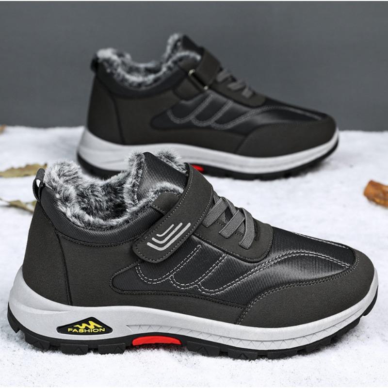 New Winter Boots for Men Waterproof Leather Warm Snow Ankle Boots Outdoor Warm Plush Non-slip Work High-top Casual Sneakers