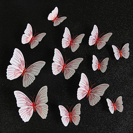 12Pcs Wall Decal Waterproof Realistic Removable Ambilight 3D Wall Sticker Butterfly Wall Stickers