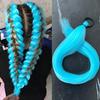 Synthetic Fiber Wig with Purple Ponytail Braid and Elastic Hair Tie