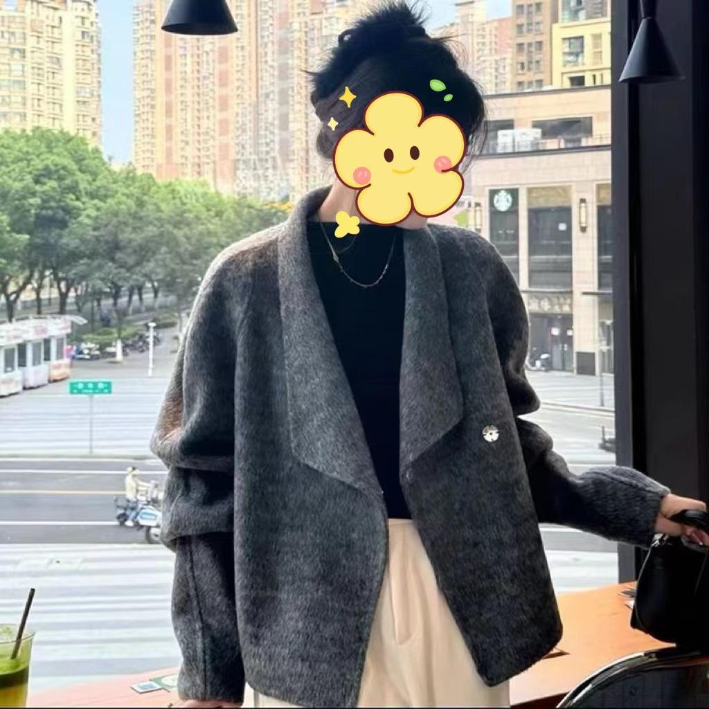 Dubbelsidig Ullrock för Kvinnor, Exklusiv Dubbelsidig Ullrock för Höst och Vinter, Kort Kostymmodell, Liten Rock för Kvinnor