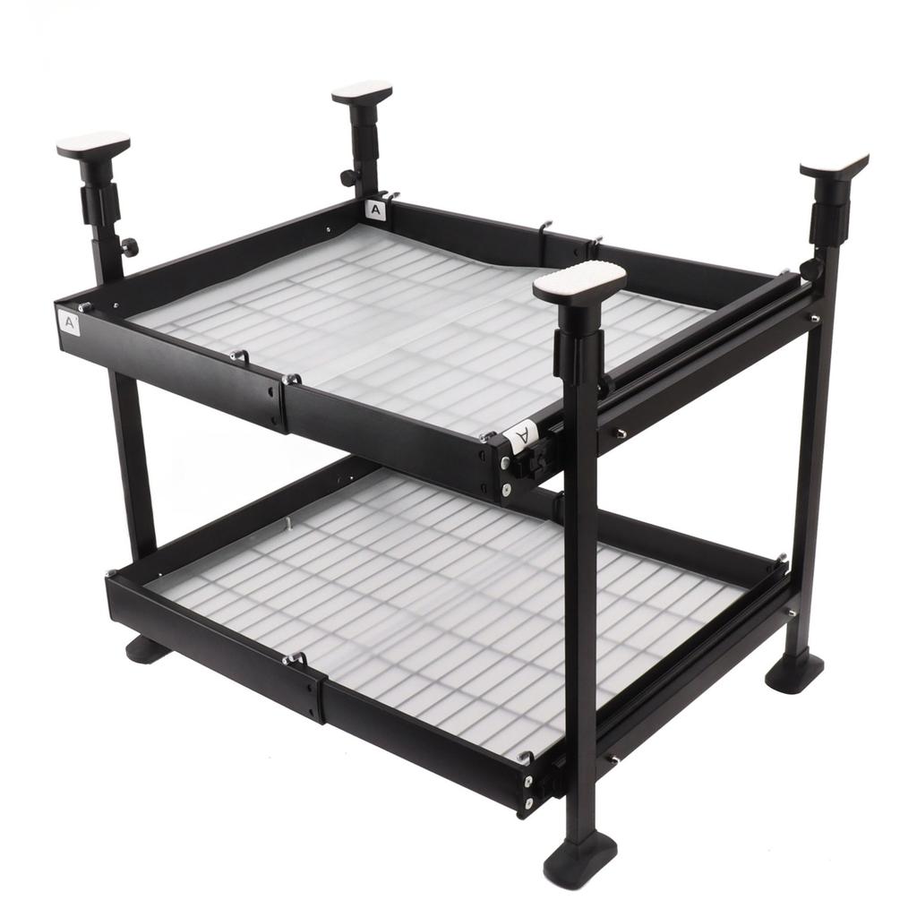 2 Tier Sliding Pull Out Drawer Organizer Carbon Steel Pull Out Cabinet Drawer Organizer for Kitchen