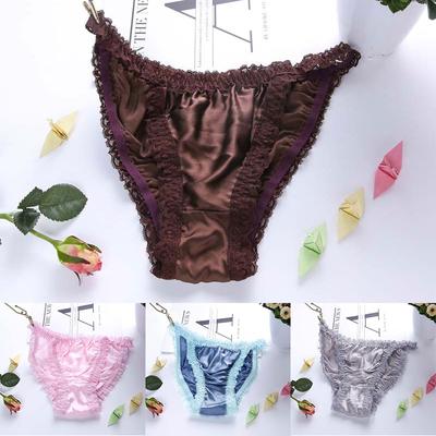 Ženy Spodní prádlo Měkký hedvábný satén hedvábné kalhotky Spodní prádlo Krajkové kalhotky G-String letní kalhotky