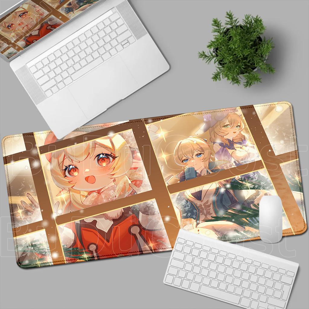 New Kawaii Mouse Pad Gamer PC Computer Cute Genshin Impact Klee Alice Desk Mat Keyboard Anime Gaming Accessories Mousepad Carpet