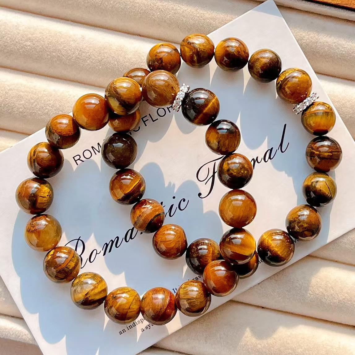 Boutique 10Mm Maillard Brown Natural Tiger S Eye Stone Bracelet Bracelet