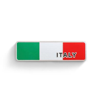 Italy Flag Sticker Rectangle Sticker Decal Emblem Aluminum Flag Tune Car Motorcycle Fiat 500 Abarth 595 Emblem Cinquecento Etc. (Italy)