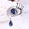 Angel's Tear Drop Brooch Diamond-Inlaid Big Eyes Long Eyelashes Brooch Fashionable Pin Accessory