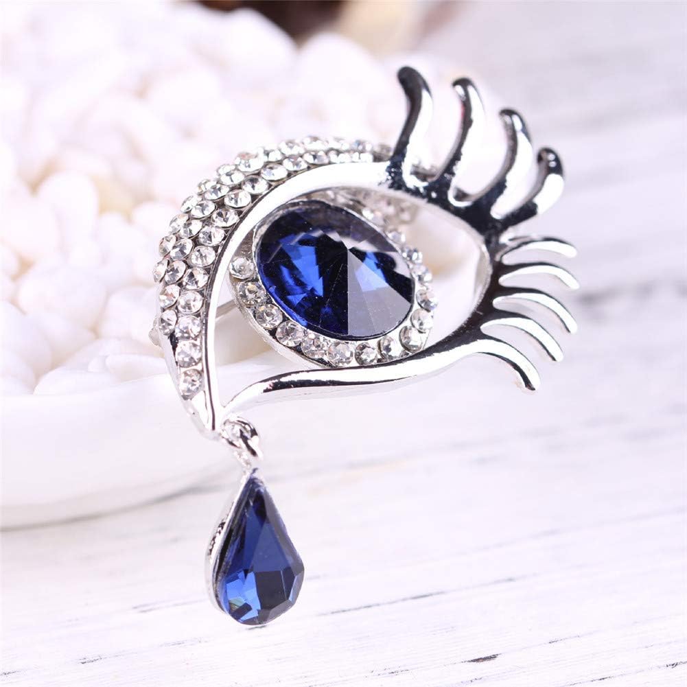 Angel's Tear Drop Brooch Diamond-Inlaid Big Eyes Long Eyelashes Brooch Fashionable Pin Accessory