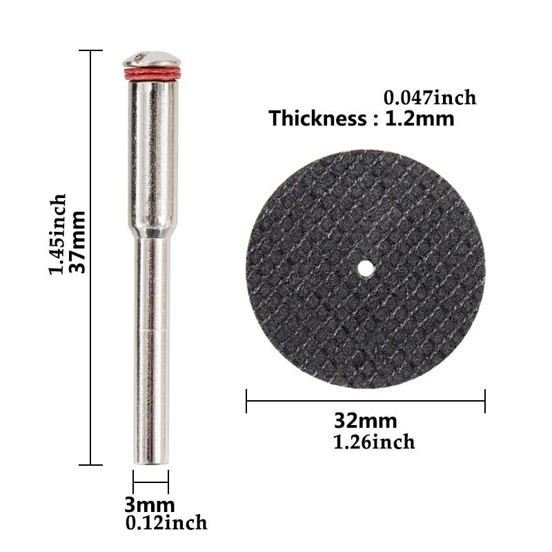 54pcs Abrasive Cutting Disc 32mm With Mandrels Grinding Wheels For Accesories Metal Cutting Rotary Tool Saw Blade