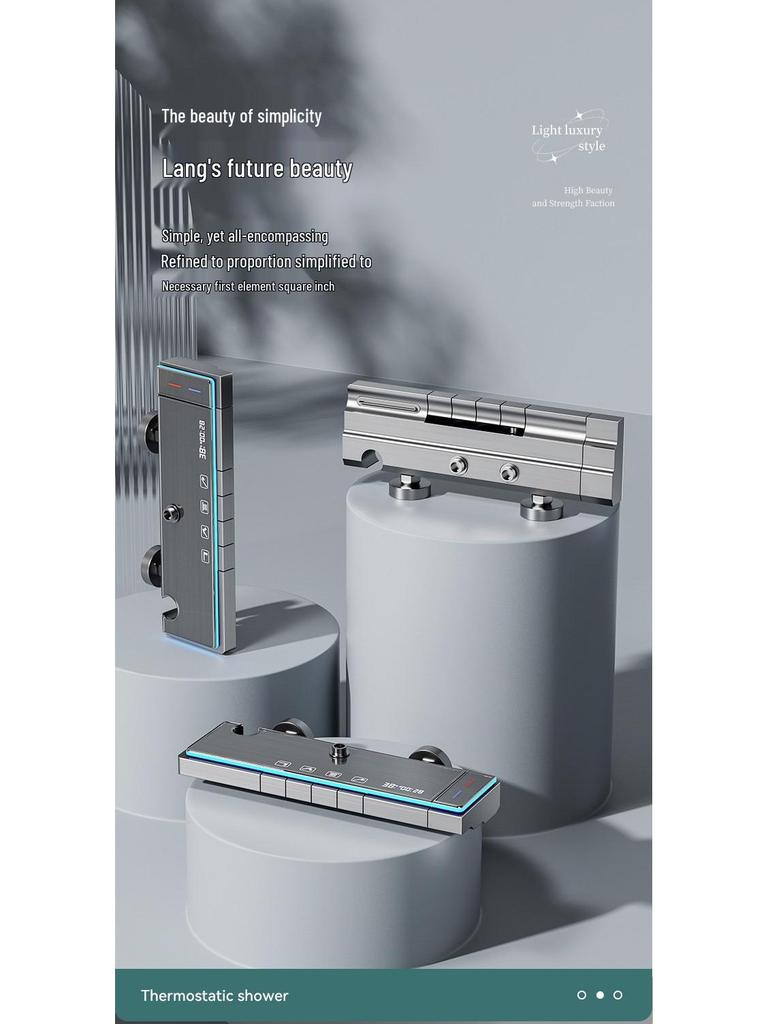 Modern Smart Constant Temperature Shower Faucet Set - Complete Pressurized Shower System for Household Use.