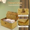 3Pcs Natural Storage Basket with Lid Stackable Large Seagrass Basket Organizer Bins For Home Kitchen Grocery Storage Container