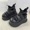 Gothic Punk Style Ankle Boots 8Cm Thick-Soled Short Boots for Women 2025 New Rock High-Top Shoes Sweet Cool Big-Headed Shoes
