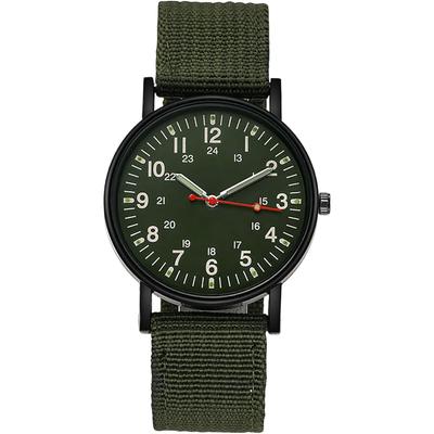 Canvas Sports Watch Unisex Military Analog Watch Tactical Slip-through Strap Waterproof Outdoor Sports Timepiece