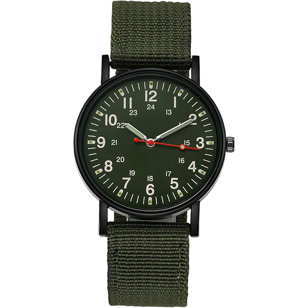 Canvas Sports Watch Unisex Military Analog Watch Tactical Slip-through Strap Waterproof Outdoor Sports Timepiece