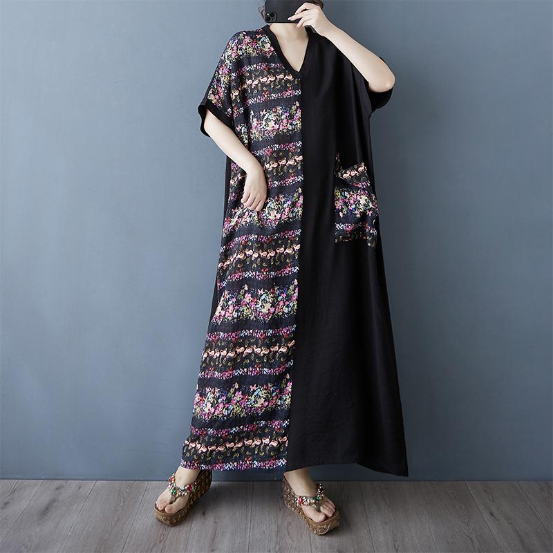 Dimanaf New Women 2025 Plus Size Summer Long Casual Dress Loose Linen Vintage Basic Maxi Dress 9845