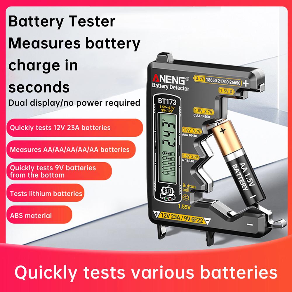 ANENG BT173 Universal Digital Battery Tester Two Detectionin Terfaces C D AA AAA N 9V Button Cell Portable Test Tools
