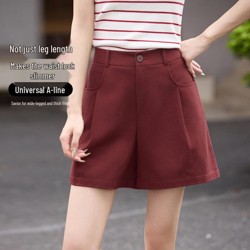 Sllsky Women s 2026 Summer Tencel Blend High-Waisted A-Line Wide Leg Shorts S