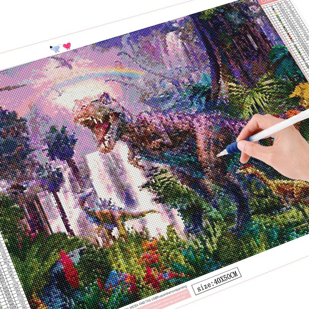 Full Square/round Diamond Painting 5D Dinosaur Diamond Embroidery Cross Stitch Animal Home Decoration