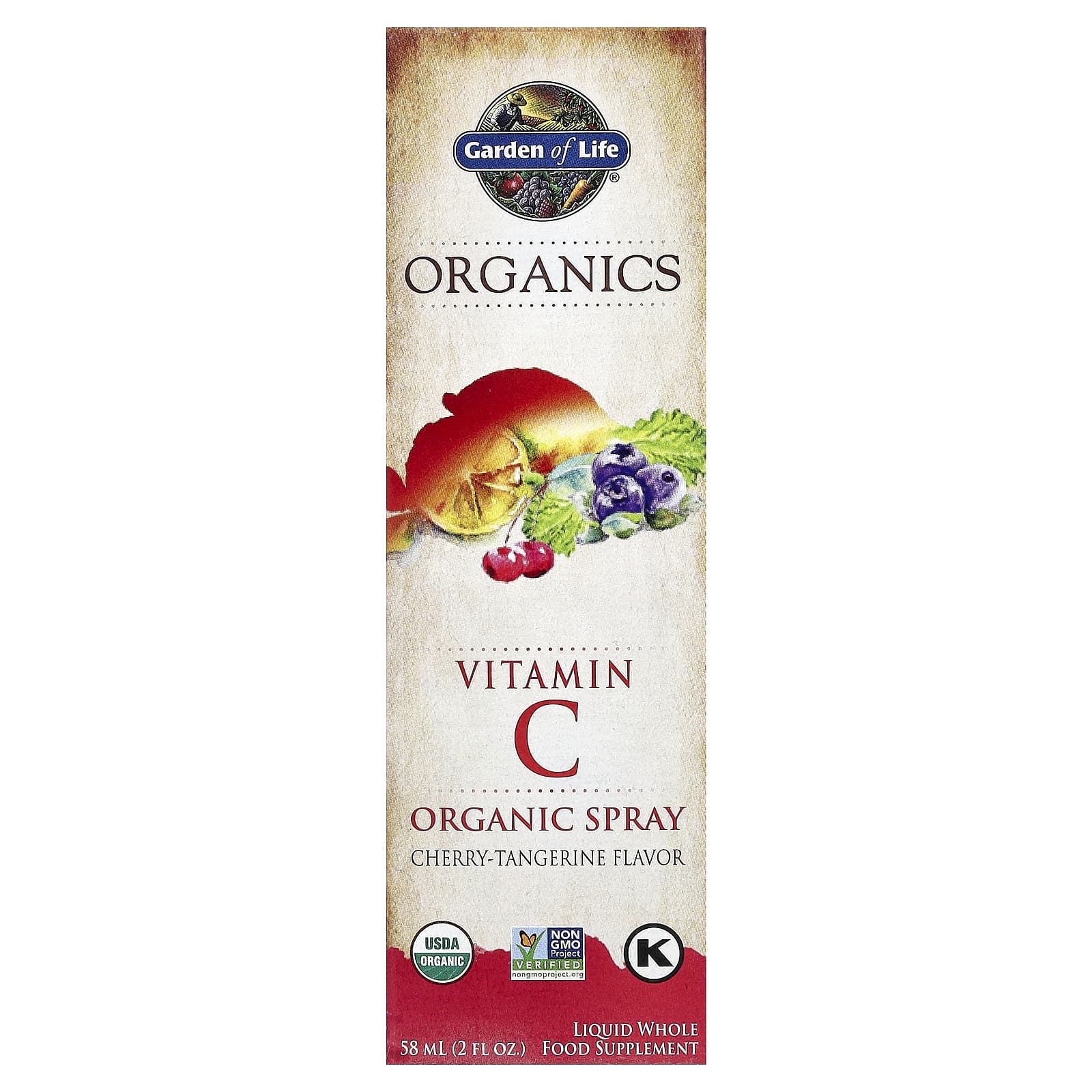 

Mykind Organics, Vitamin C Organic Spray, Cherry-Tangerine, 58 Ml (2 Fl Oz)