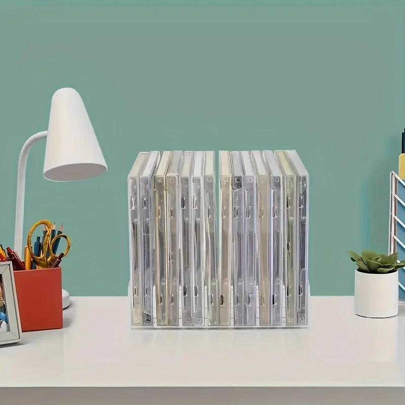 Transparent DVD/CD Storage Rack Space Saving Manager - Easy View Storage Rack for Home Office and Entertainment
