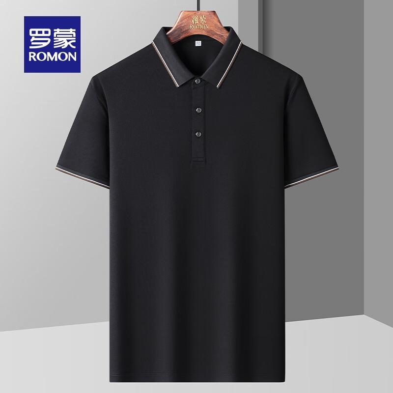 Romon Men's Lightweight Silk Blend Antibacterial Polo T-Shirt