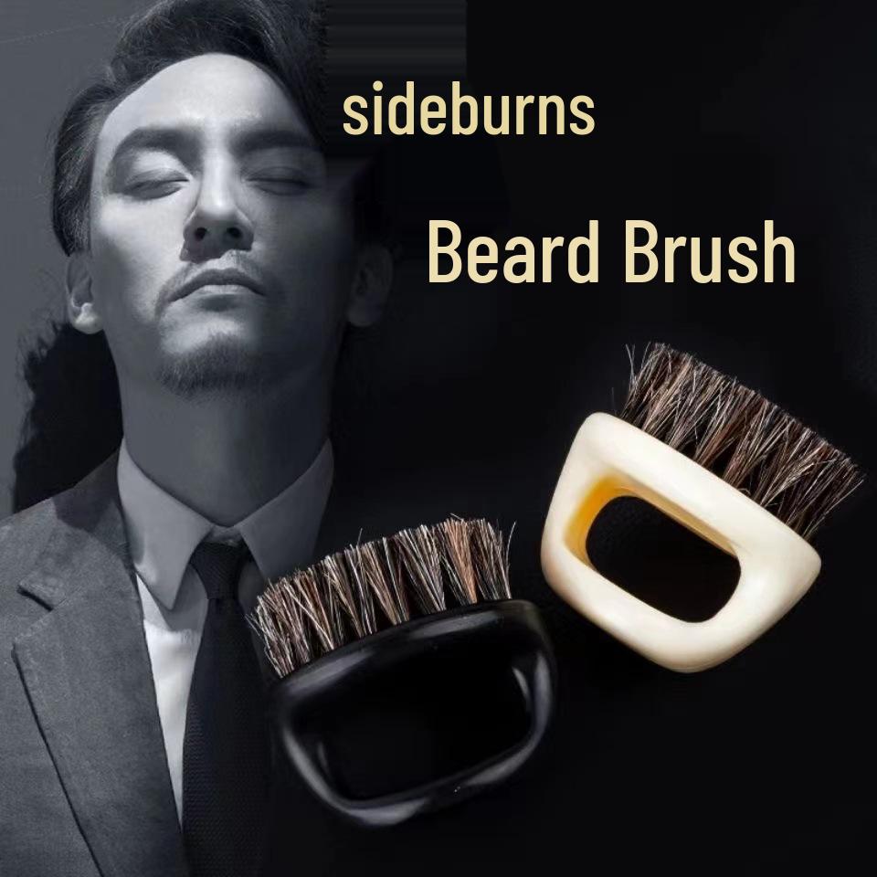 Men s Beard and Haircut Cleaning Brush - Retro Bristle Neck Sweep Black Beard Brush