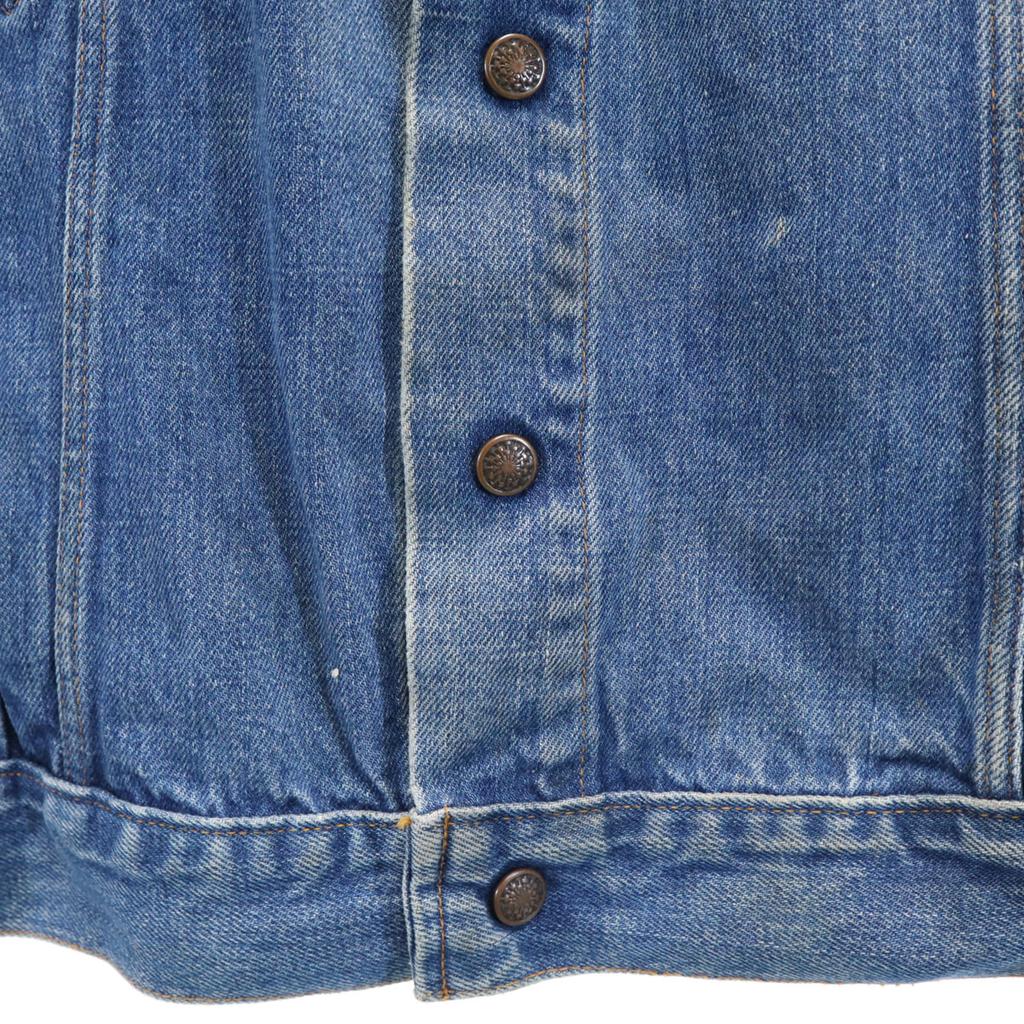 Triple LLL Brand 70s Vintage Denim Jacket Wash Blue Denim Jacket Trucker Men's Used