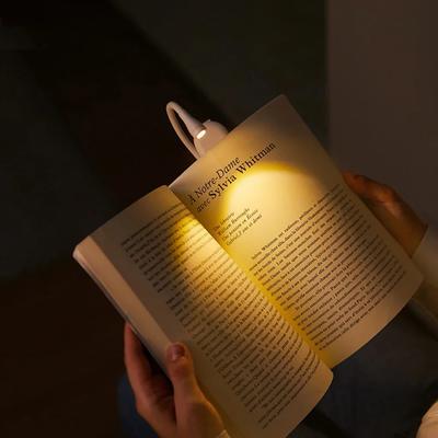 New Stylish Portable Mini Dimmable LED Clip Night Light for Bedroom Eye Protection, USB Charging Book Lamp for Camping - Adjusta