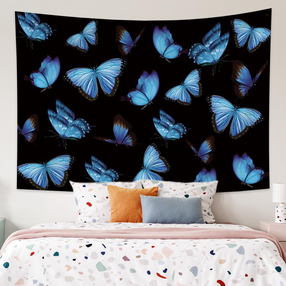 Colorful psychedelic butterfly mandala tapestry aesthetics wall hanging celestial carpet home dormitory decoration tapiz