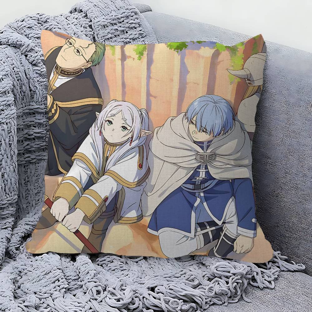 Hot Japan Anime Frieren 45*45cm Cushion Cover Pillow Cover Decor Pillowcase Home Pillowcase For Couch Pillow