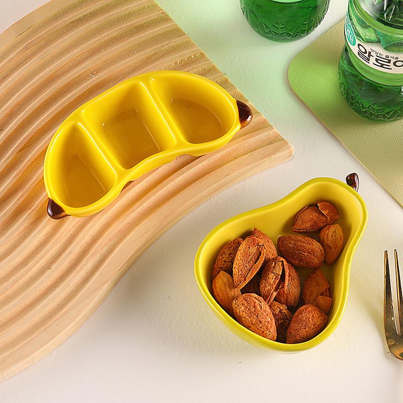 Kreativní porcelánová miska Korejský styl Roztomilý tvar ovoce Keramické domácí nádobí Barbecue Hrnec Omáčka Koření Misky