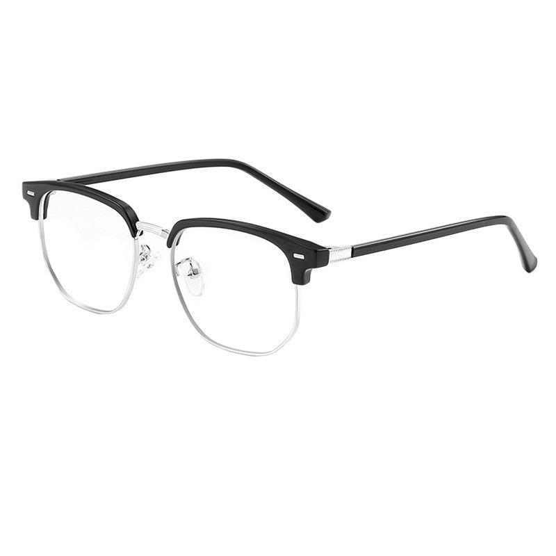 Anti-radiation Glasses Brain Glasses Classic Eyebrow Frame Retro Glasses Men Women Anti-Blue Light Flat Glasses