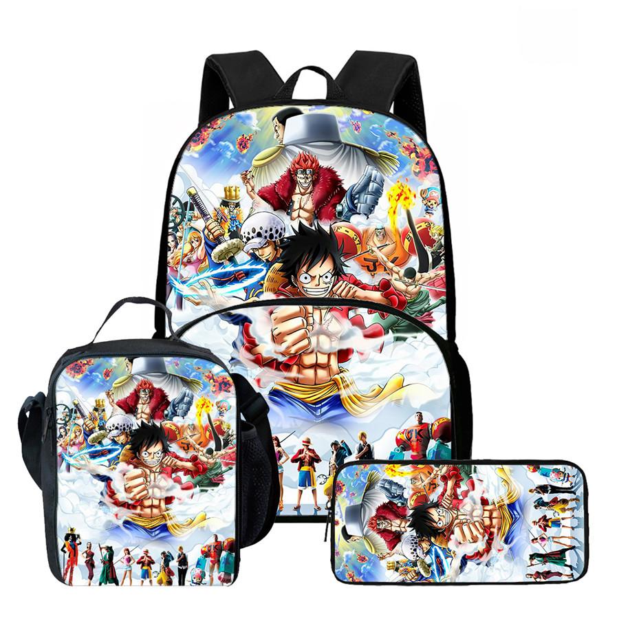 15 Inch One Piece Lightweight 3PCS School Backpack Set with Front Pocket, Lunch Bag, Pencil Case, Unisex for Boys Girls Age 6-10