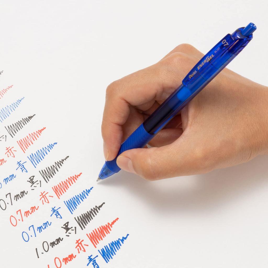 PENTEL Gel Ink EnerGel S Ballpoint Blue 10 Pens Pen, 0.7mm, Barrel, BL127-C,
