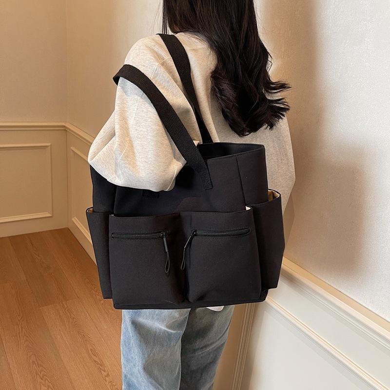 Simple casual foreign style tote bag large capacity personalized trend underarm bag spring fashion niche design shoulder bag