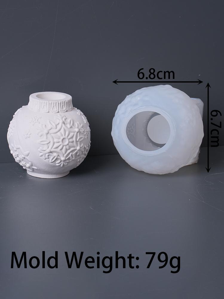 Relief Weihnachtskugel Kerzenhalter Silikonform DIY Handgemachter Kerzenständer Beton Gipsform Harz Handwerk Herstellung Weihnachtsdeko