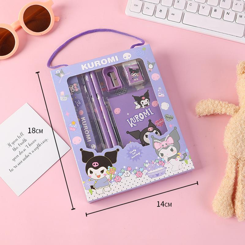 Sanrio Hello Kitty Kuromi Коллекция Канцелярских Товаров Пенал Пенал Линейка Школьные Канцелярские Принадлежности Учебные Канцелярские Товары Подарки