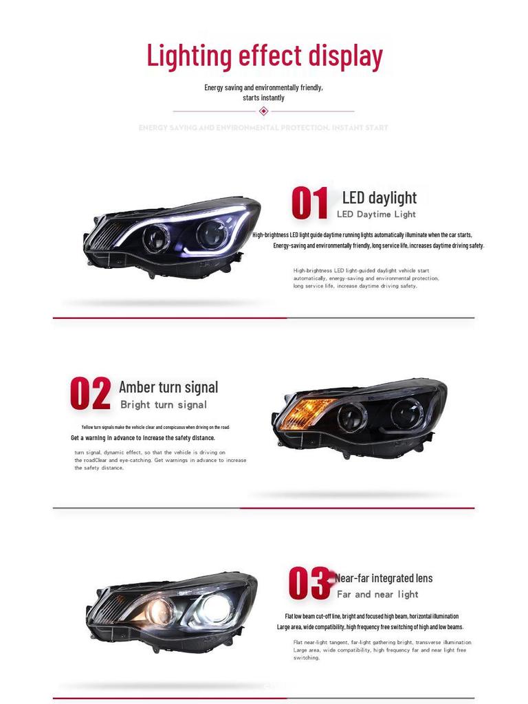 12-17 Subaru XV Headlight Assembly with LED DRL & Bi-Xenon Projector