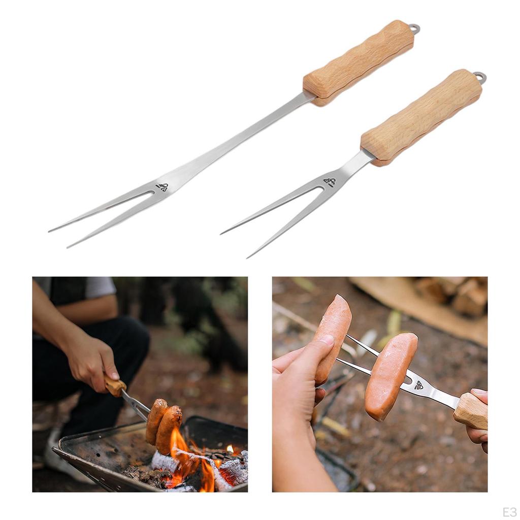 Barbecue Grill Fork Utensil Tool Portable BBQ Meat for Campfire Grilling Party Outdoor