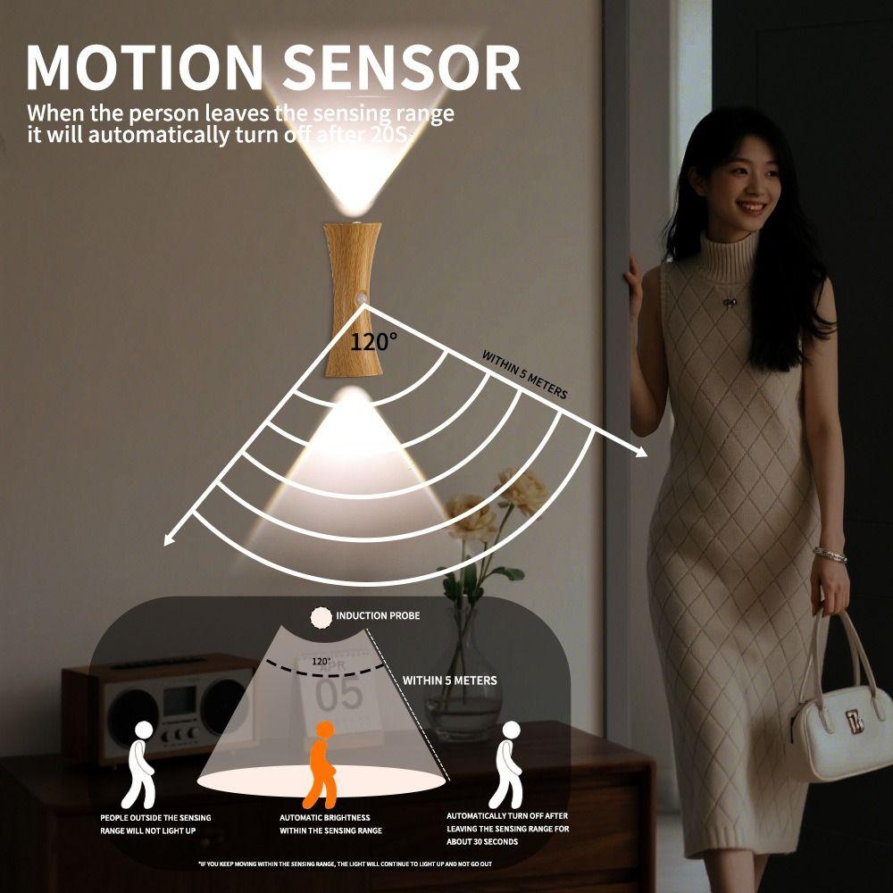 Creative LED Hourglass Wall Lamp Dimmable Wireless LED Rechargeable Lamp Waterproof Magnetic Base Bedside Wall Light