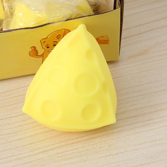 Triangle Cheese Squeeze Toy Stress Relief Yellow Cheese Fidget Toy Relaxation Focus Aid Stress Ball Simulated Cheese Sensory Toy
