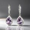 Hot-selling new models, creative retro purple water drop earrings, high-end temperament simple daily jewelry