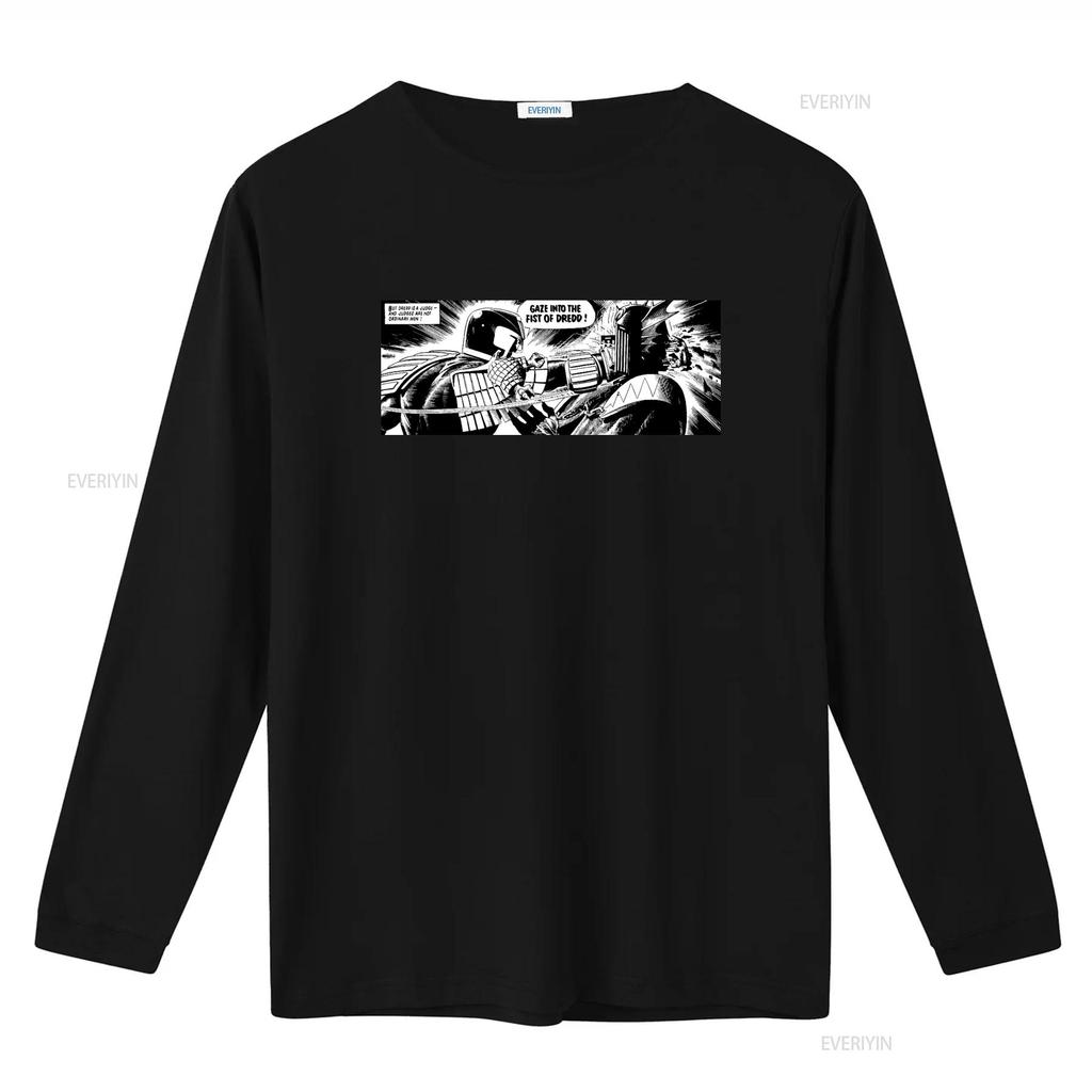 2000 Ad Judge Dredd Fist Of T shirt for Men Retro Comic Style Print vintage Washed Versatile Top For Everyday Wear Unisex