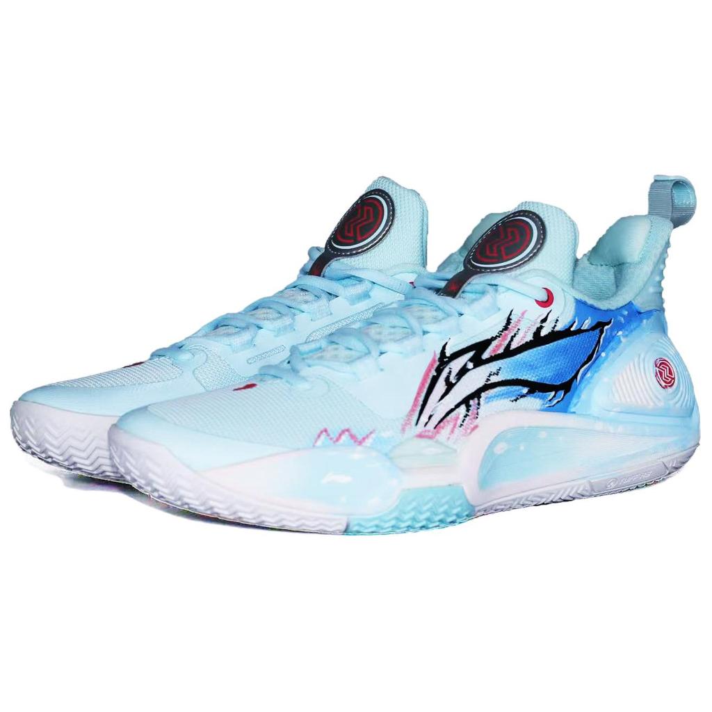 Li Ning Speed 9 Ice Ink Chronicles Cushioning Slip Resistant Abrasion Resistant Low Top Basketball Shoes Unisex ABPT001-6(Team1474-)