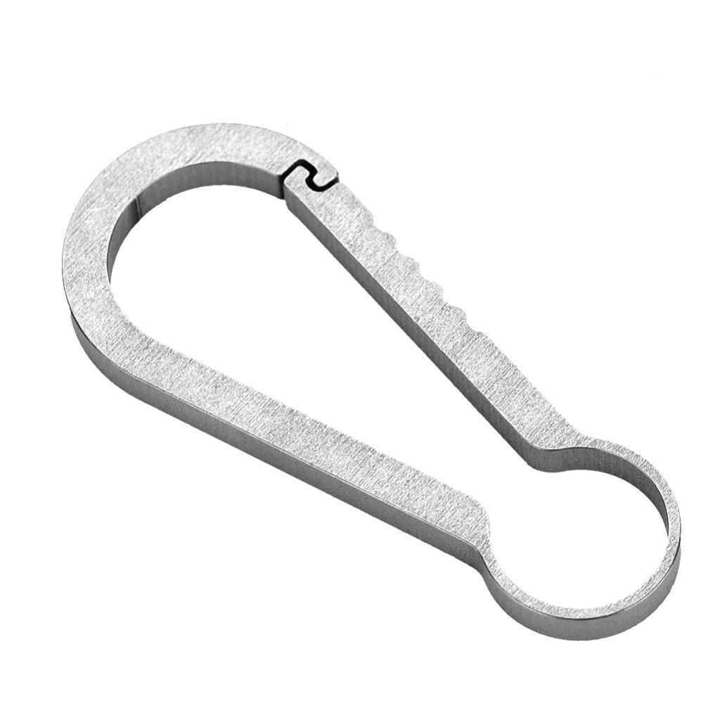 Durable Titanium Alloy Carabiner Keychain Heavy Duty Multifunctional Locking Buckle Key Ring Climbing серебряный