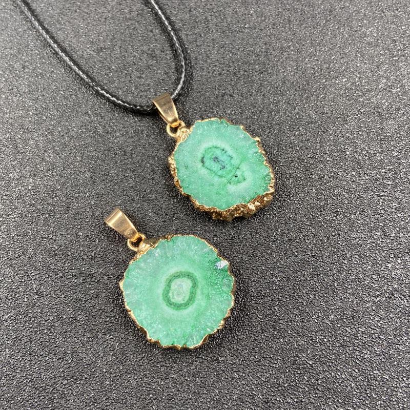 Seven-Color Crystal Sunflower Pendant Necklace with Gold Edging