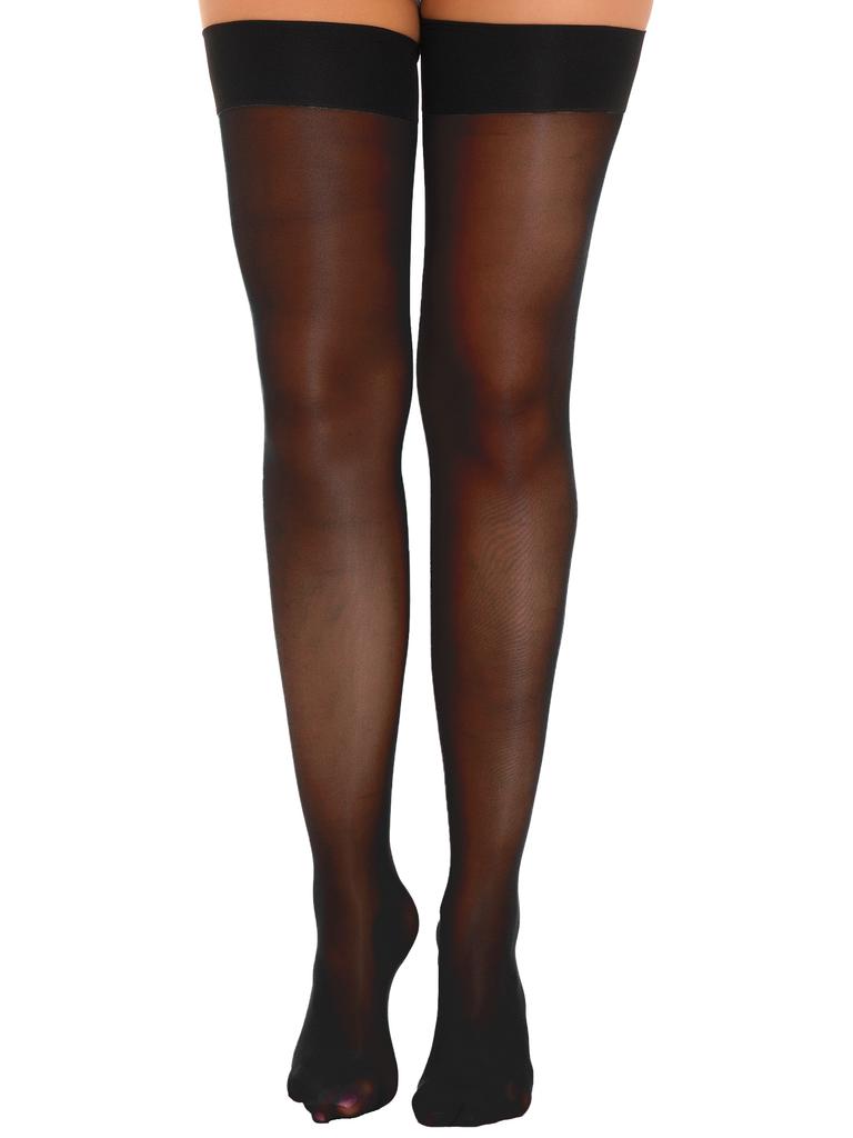 Stretchy Thigh-High Socks for Women: Glossy Sheer Thin Stockings Costume Accessories for Themed Parties